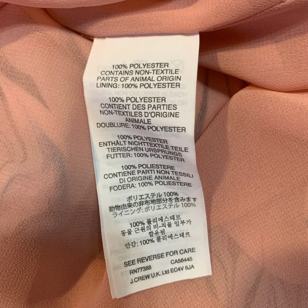 J. Crew Pink design short sleeve business casual blouse top size 00 pink